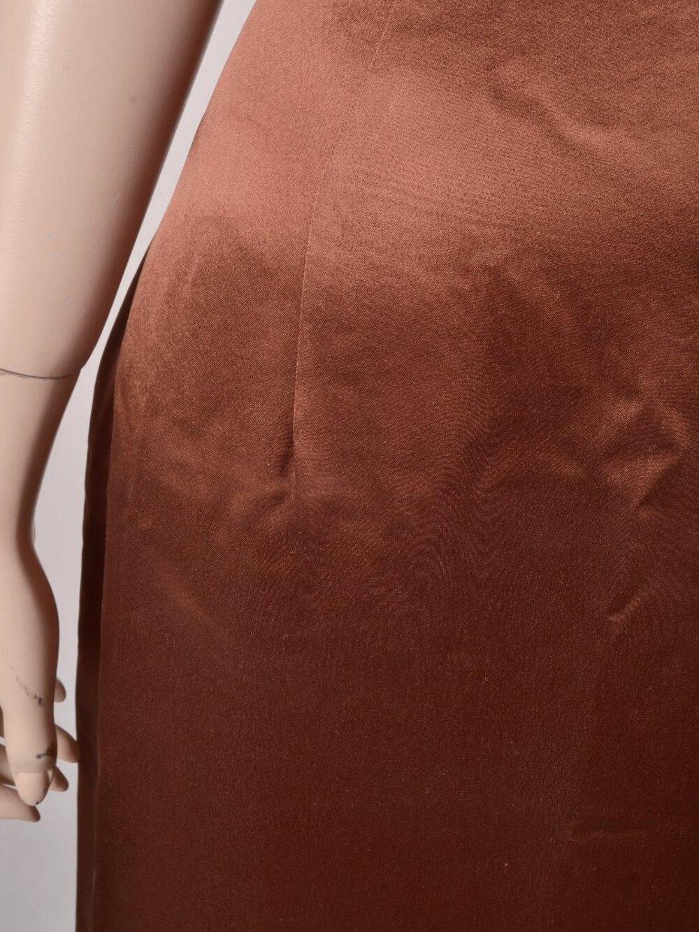STAUD Janet Satin Halter Maxi Dress in Clove - Picture 4 of 8